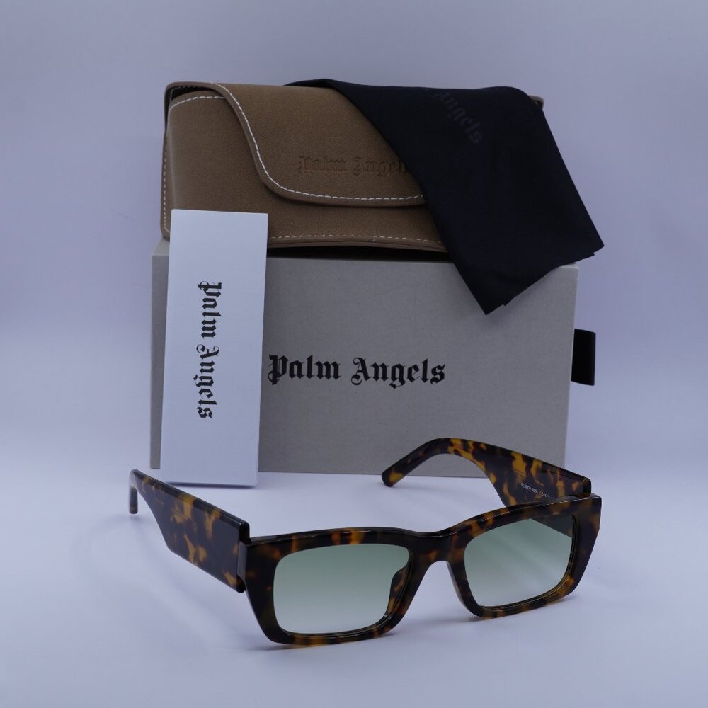 Palm Angels PERI002 PALM 6054 Rectangle Sunglasses - Havana/Green Gradient